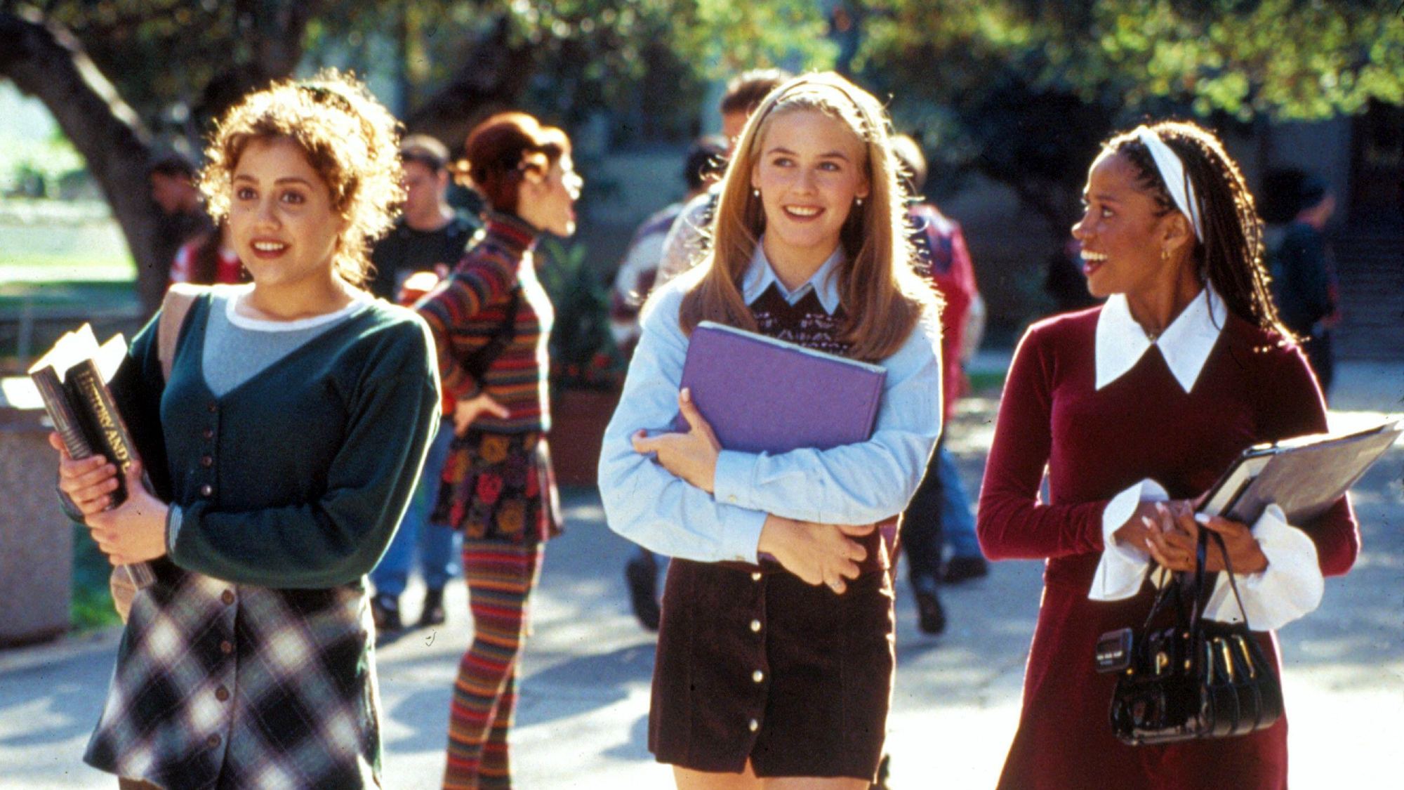 (Von links nach rechts) Brittany Murphy als Tai Frasier, Alicia Silverstone als Cher Horowitz und Stacey Dash als Dionne Davenport in Clueless