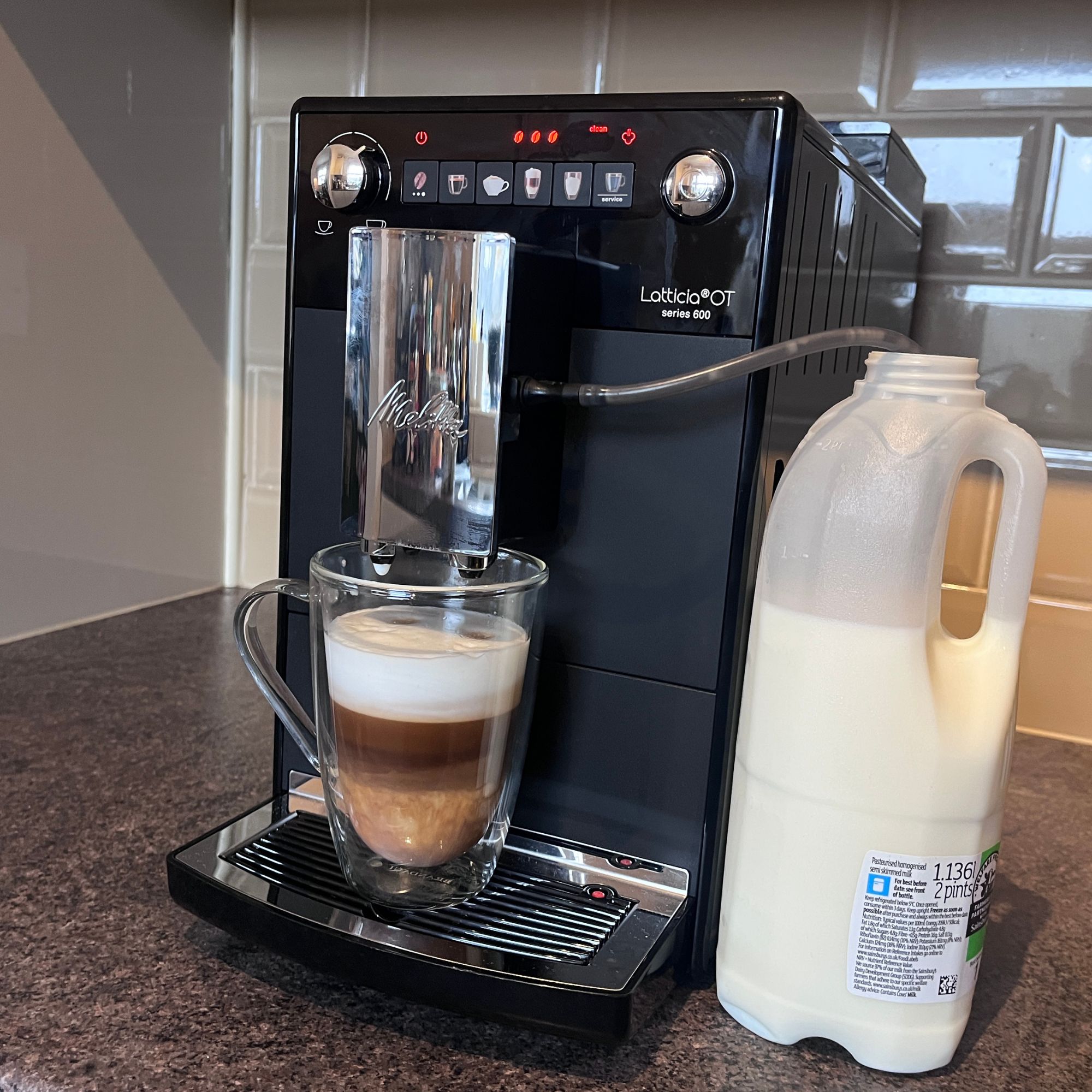 Melitta Latticia OT Bean-to-Cup Coffee Machine making a latte