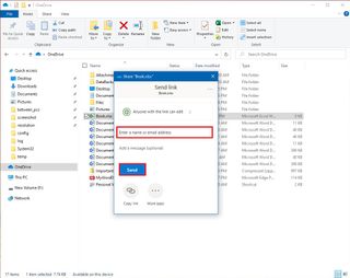 File sharing details in OneDrive
