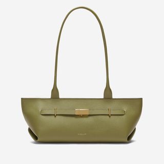 The New York Shoulder | Light Olive Small Grain | Demellier