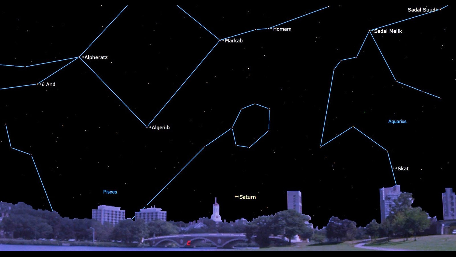 A constellation map of the night sky