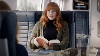 Bryce Dallas Howard on a train with Sam Rockwell in Argyllle.