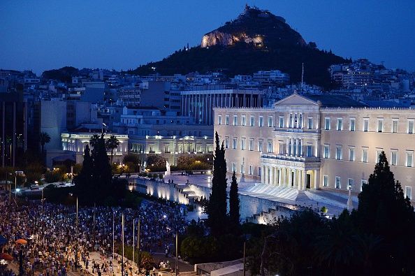 Pro-European Union protesters in Athens 