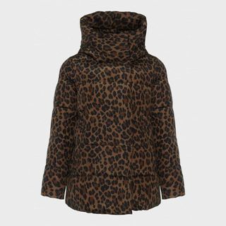 Hobbs Leopard Print Puffer Coat