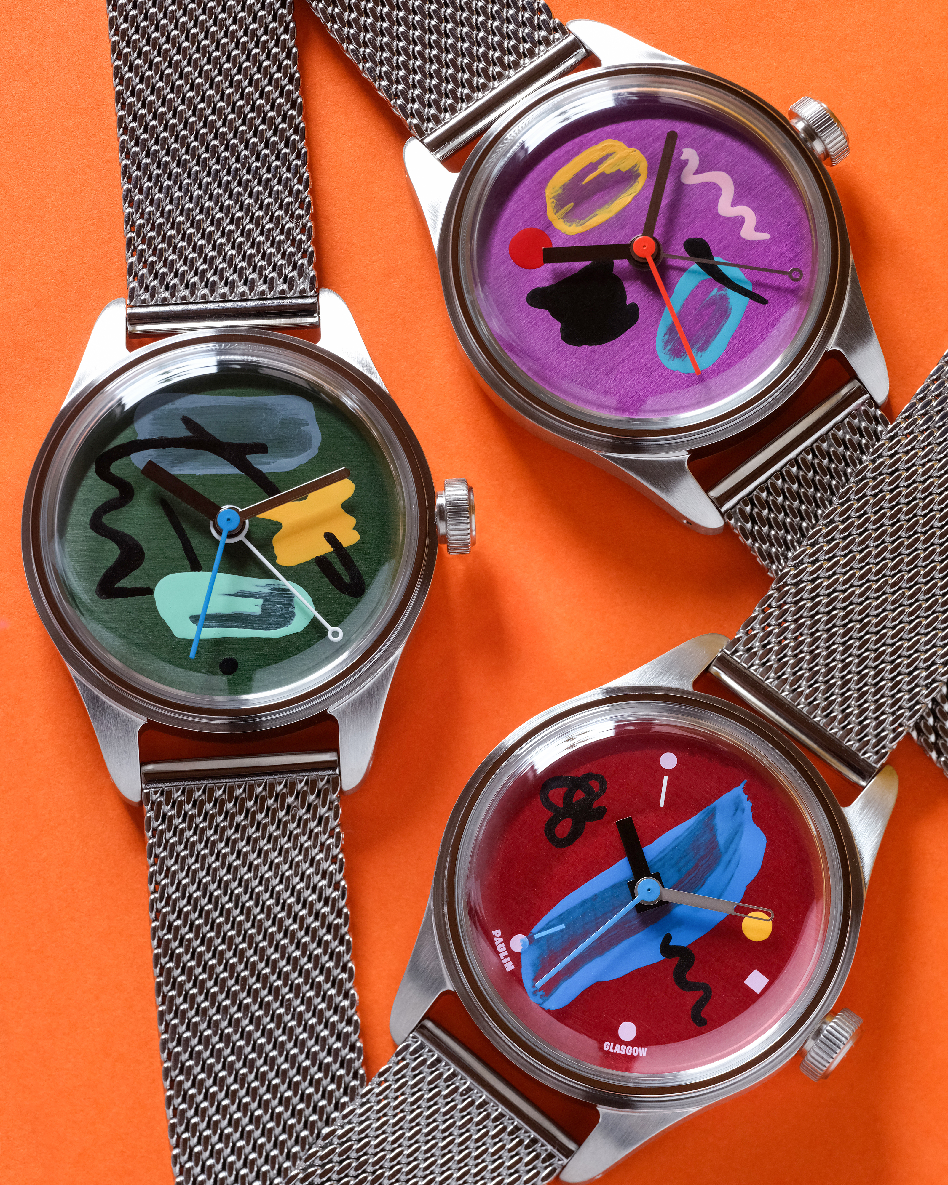 art watches with colourful dials
