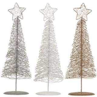 christmas tree with gold silver white and white background