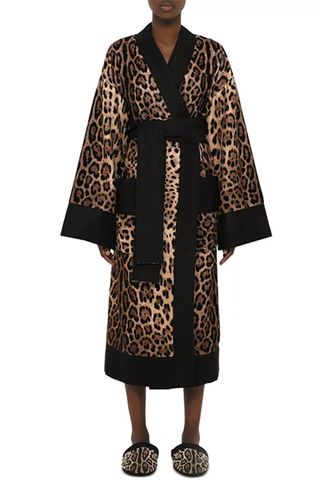 Dolce & Gabbana Casa All Over Leopard Print Bathrobe