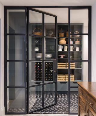 Pantry ideas - pantry with Crittall-style doors