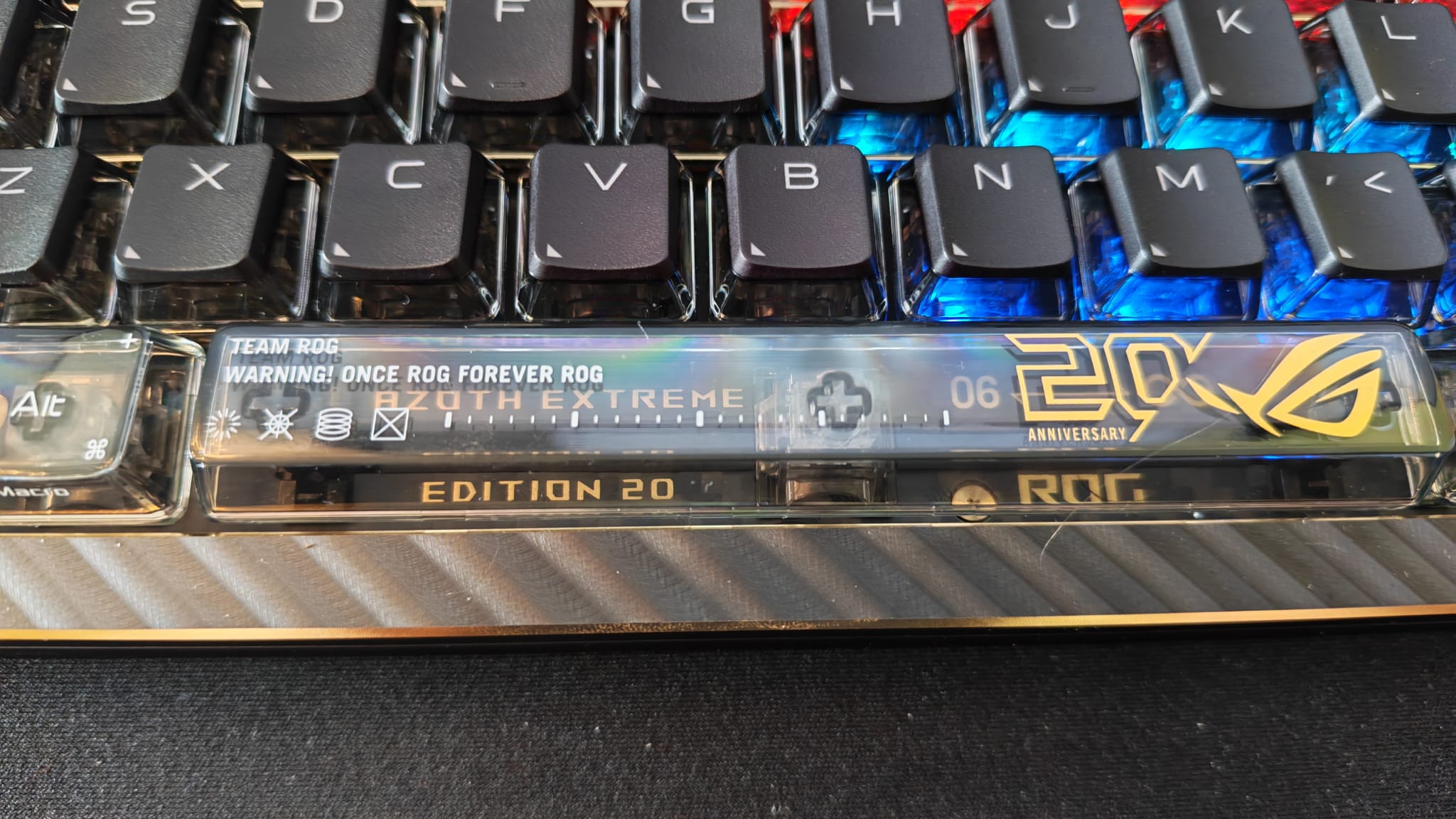 The space bar on the Asus ROG Azoth Extreme 20