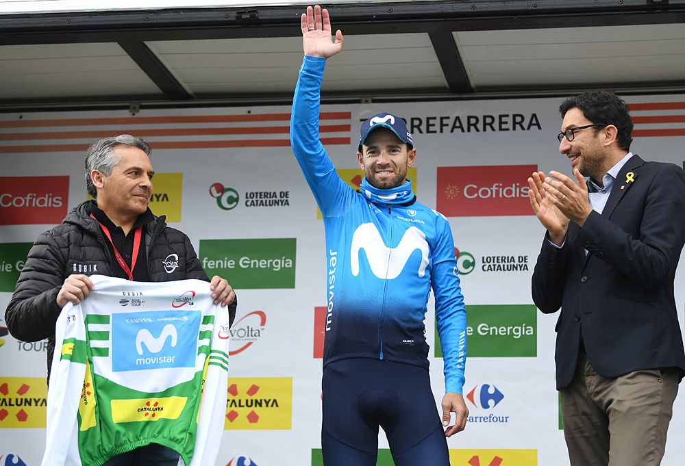 Alejandro Valverde (Movistar) leading Volta a Catalunya overall and mountain classifications