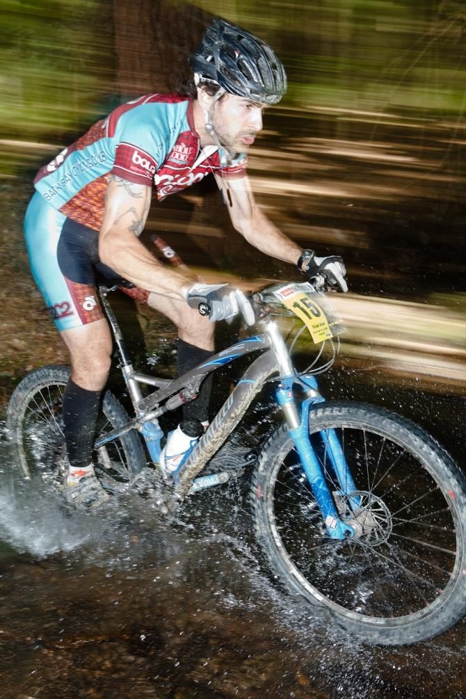 TSEpic four timer Mike Wissell (B2C2) shows the focus needed to excel in the Bear Creek SRAM Enduro Competition