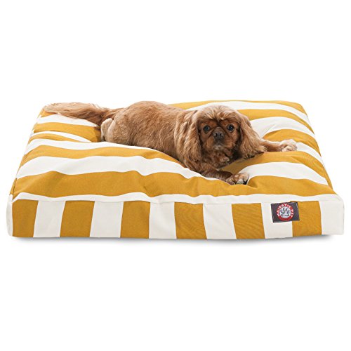 Majestic Pet Medium Dog Bed, Rectangular, Polyester, Washable, 36x29x4 Inch, Yellow
