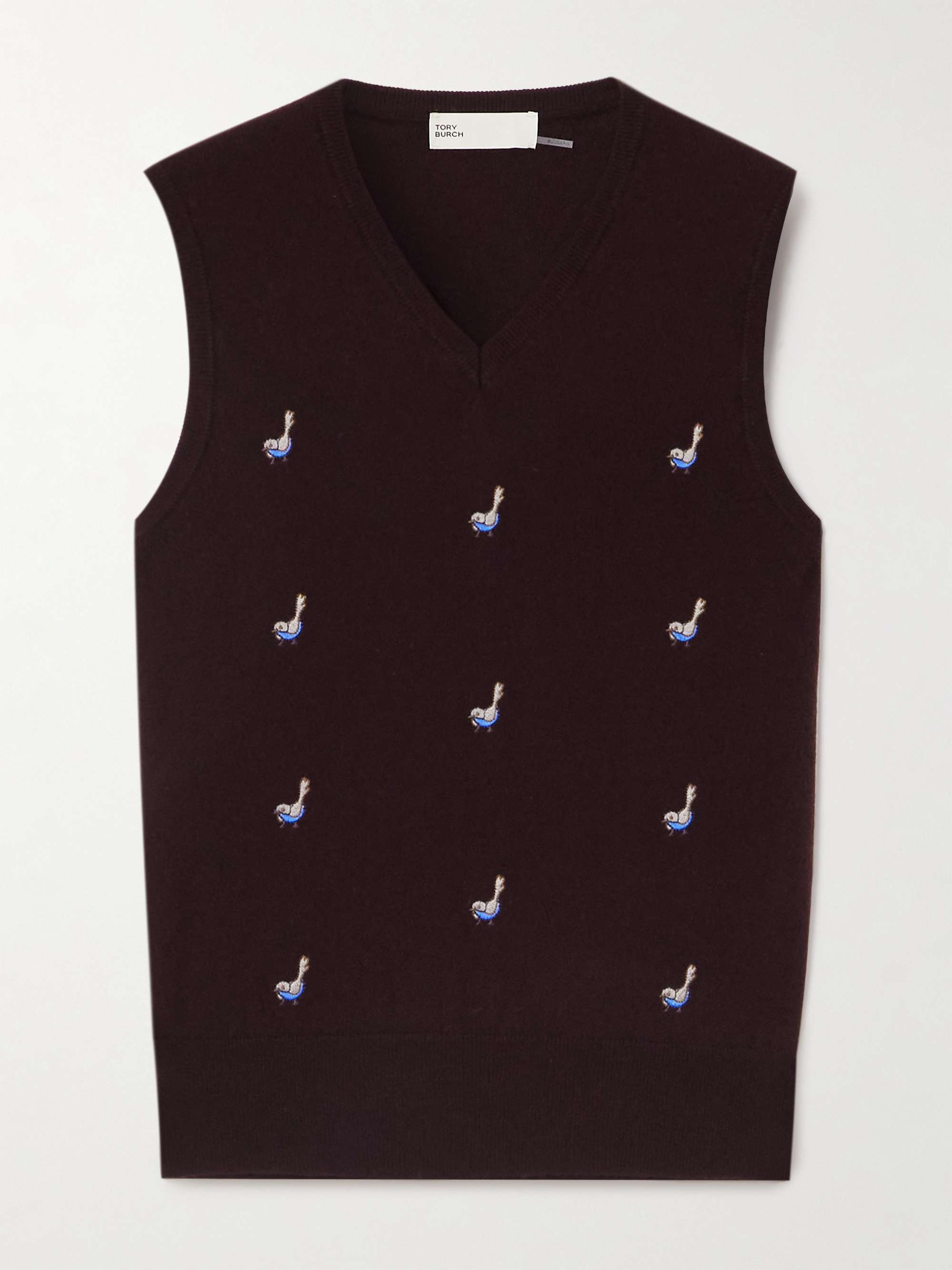 Embroidered Cashmere Sweater Vest