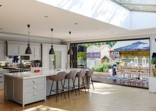 Large kitchen extension with bifolding doors