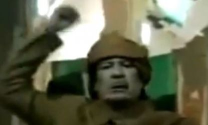 Libyan leader Moammar Gadhafi's defiant speech gets an Auto-Tune makeover and becomes a YouTube hit.