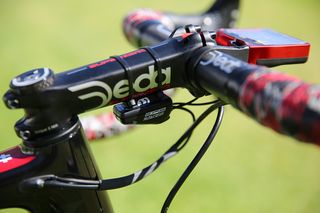 Controls for the Camagnolo EPS system under the Deda bars of Lotto Soudal's Ridley