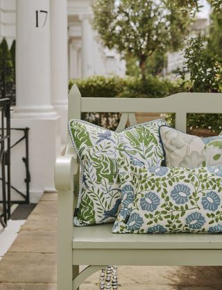 Cushions on a bench