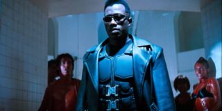 Blade (Wesley Snipes) preparing to take out some vampires in Blade