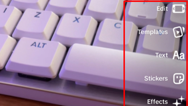 Screenshot showing how to edit TikTok videos