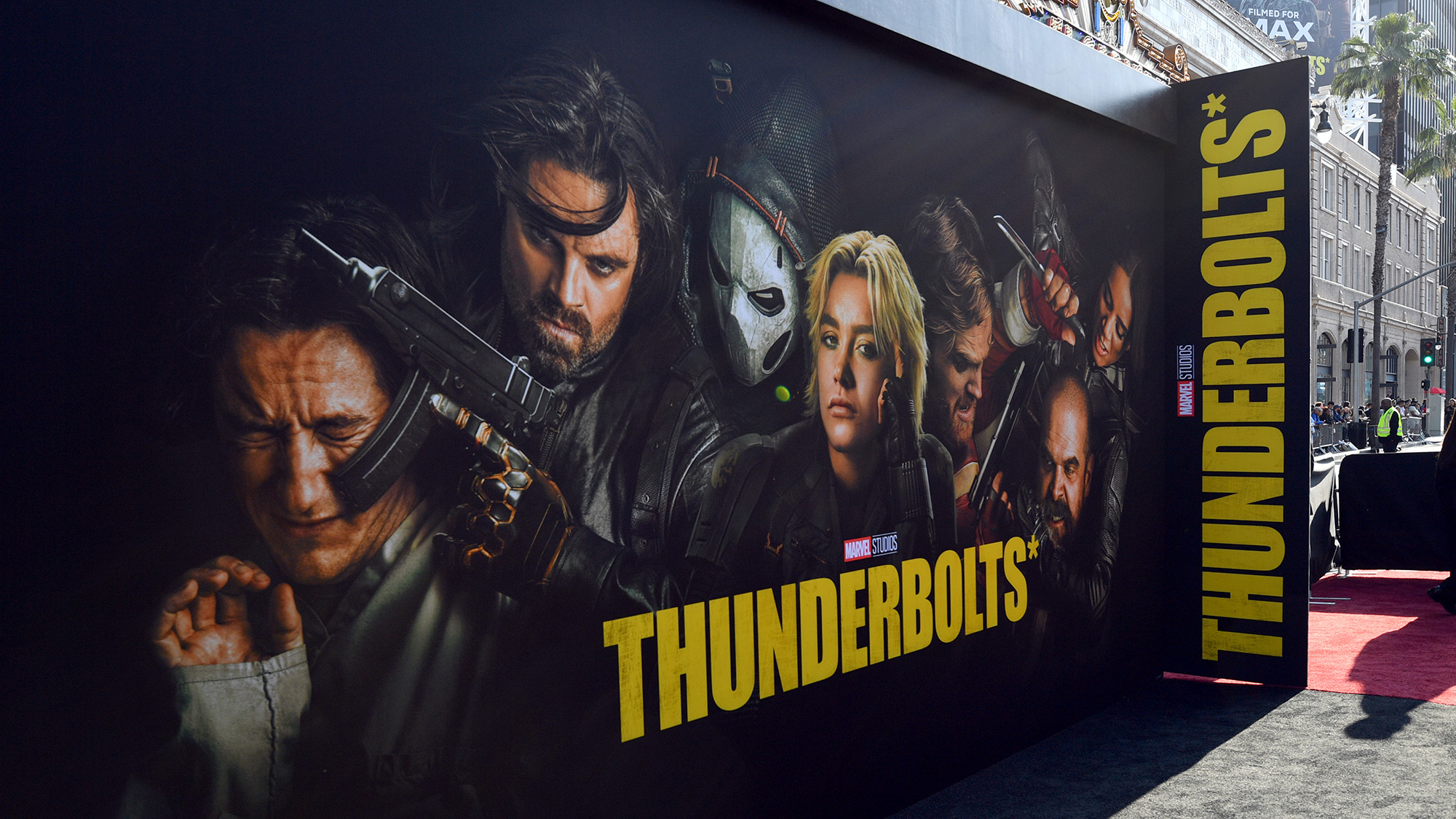 HOLLYWOOD, CALIFORNIA - APRIL 28: A view of atmosphere during the World Premiere of Marvel Studios' "Thunderbolts*" at Dolby Theatre in Hollywood, California on April 28, 2025.