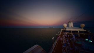 Earth's Shadow, the Belt of Venus, a full Moon and anti-crepuscular rays from the Azamara Quest, Torres Strait, Australia