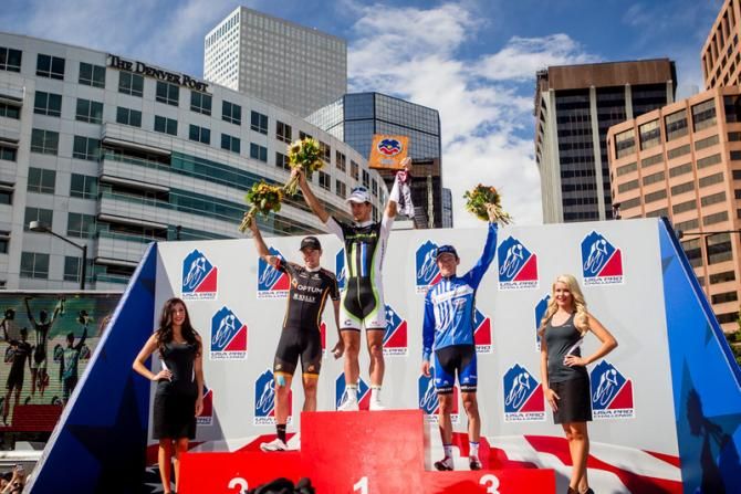 USA Pro Challenge stage 7 podium (L-R): Ryan Anderson (Optum p/b Kelly Benefit Strategies), Peter Sagan (Cannondale) and Alessandro Bazzana (UnitedHealthcare)