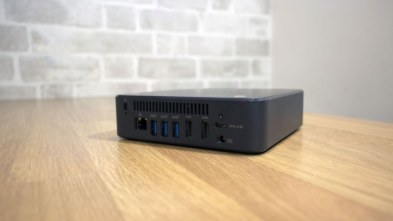 A photograph of the Asus Chromebox 4 showing the rear ports