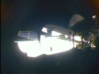 SpaceX's first Crew Dragon to carry astronauts is seen docked at the International Space Station on May 31, 2020 after a historic rendezvous in orbit.