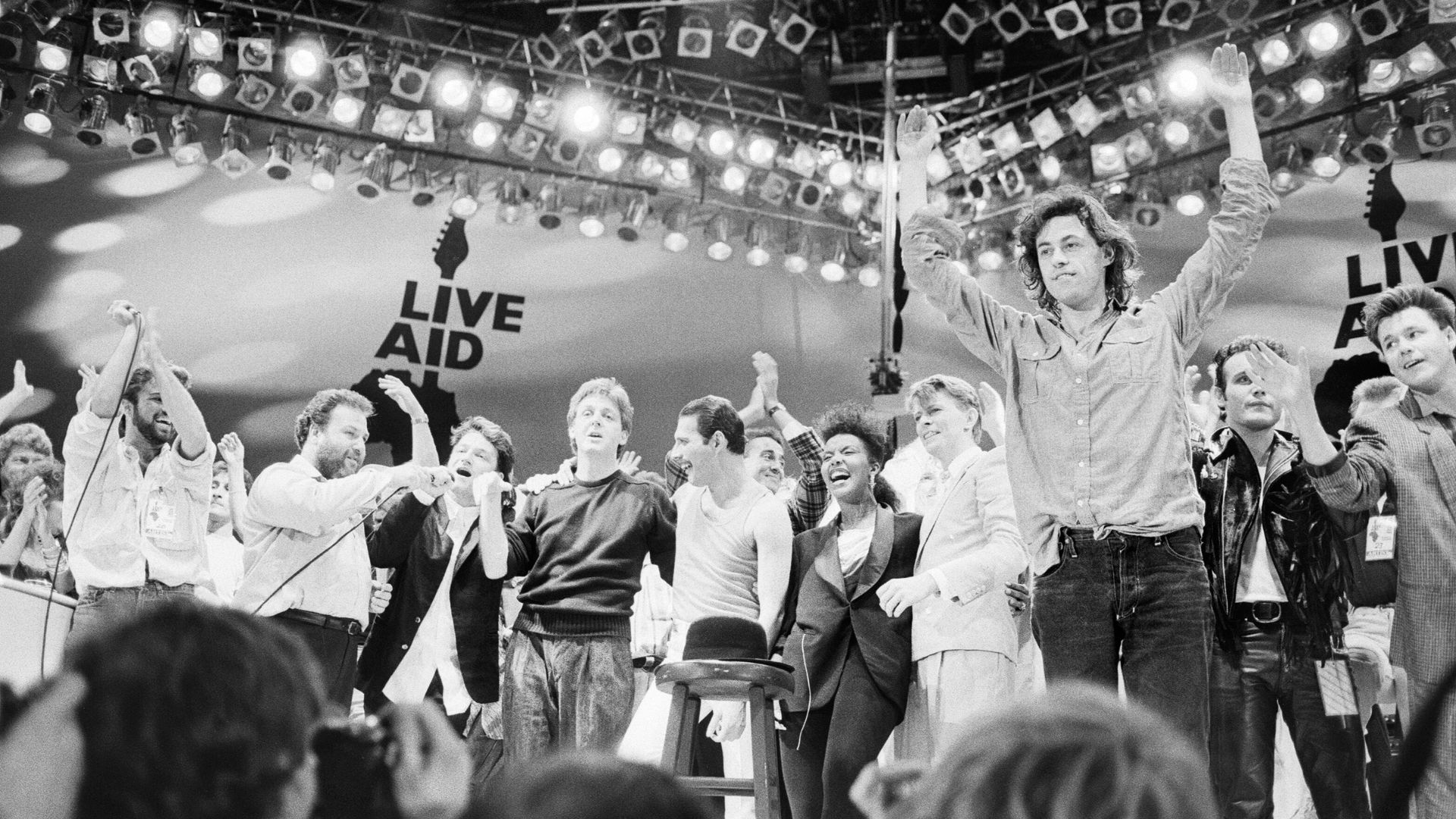 Performers from Live Aid 1985