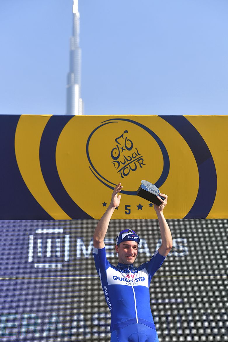 Elia Viviani (Quick-Step) won the 2018 Dubai Tour.