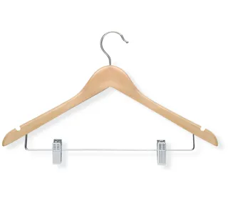 Honey-Can-Do Wooden Maple Clip Hangers for Suits, 12-Pack