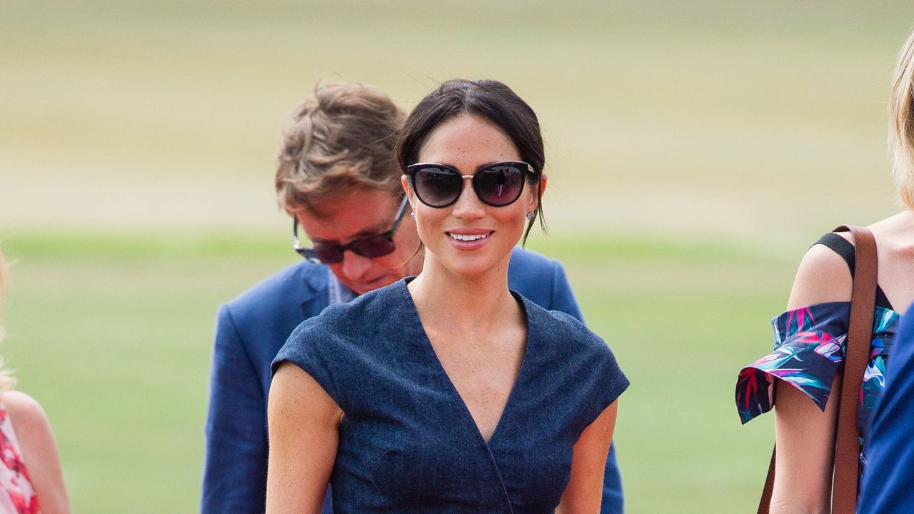 Duchess of Sussex in Carolina Herrera at Sentebale Polo 2018