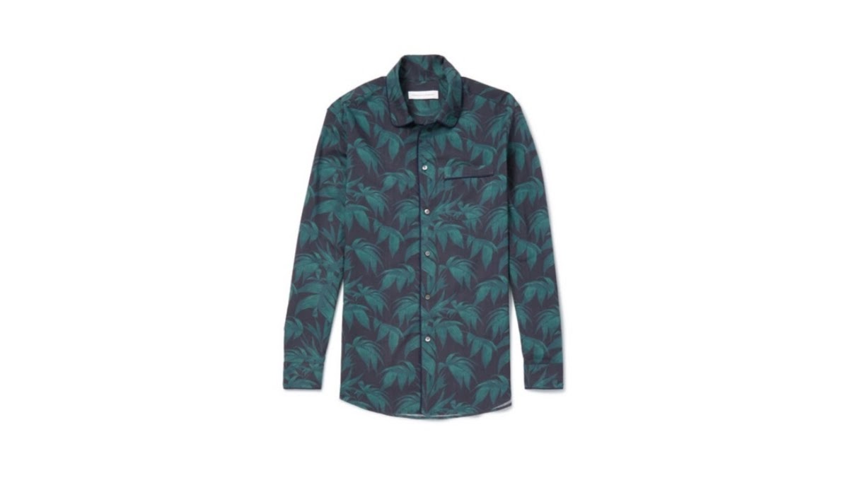 Desmond & Dempsey Printed Cotton Pyjama Shirt