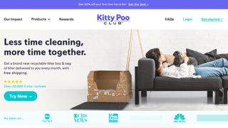 Shot of Kitty Poo Cat Litter Subscription Club homepage