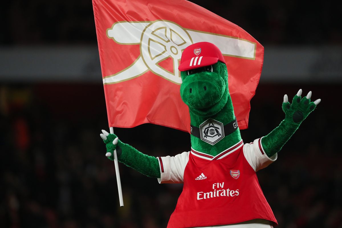 Arsenal mascot Gunnersaurus