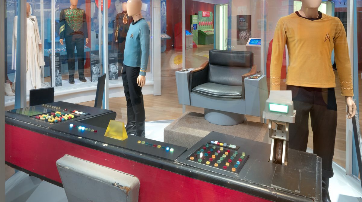 George Takei sat here. The original, screen-used captain&#039;s chair and helm console from &quot;The Original Series&quot;