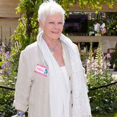 judi dench in white outfit at chelsea flower show