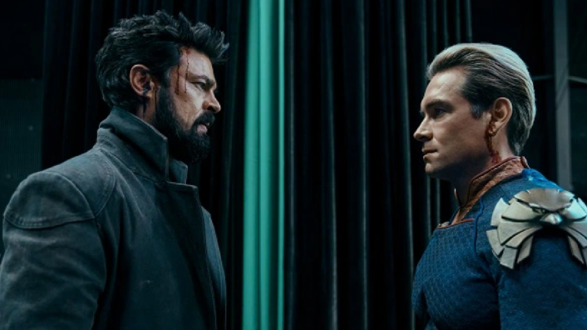 Karl Urban and Antony Starr in The Boys.