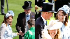 Two photos of Prince William and Carole Middleton