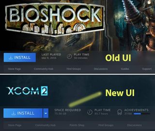 Steam UI shows install sizes up front