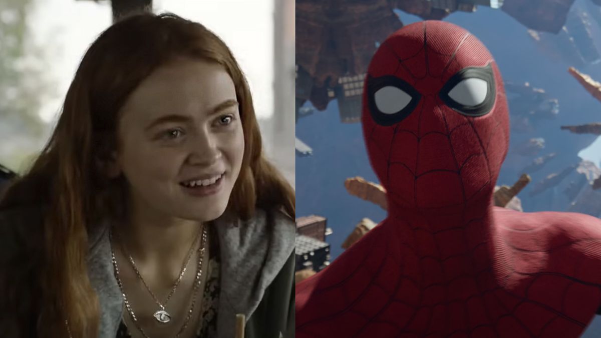 Sadie Sink smiles and sits at a table in 2024&#039;s &quot;A Sacrifice,&quot; and Peter/Spidey is in a lost dimension in Spider-Man: No Way Home. 