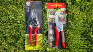 The Felco 8 Bypass Pruner and Wolf-Garten Anvil Pruner RSEN look similar, but they're totally different types of pruner.