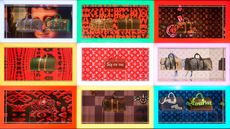A wall of Louis Vuitton bags in LV Dream exhibition