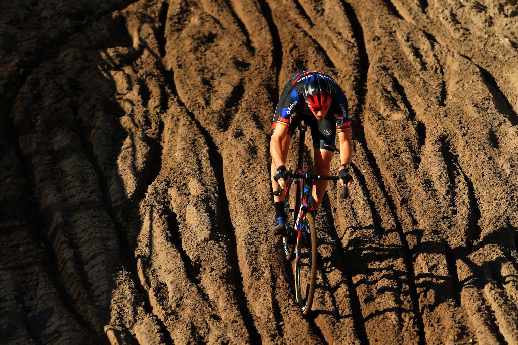 ZONHOVEN BELGIUM OCTOBER 24 Toon Aerts of Belgium and Team Baloise Trek Lions competes during the 25th Zonhoven UCI CycloCross Worldcup 2021 Mens Elite CXWorldCup UCIcyclocrossWC zonhoven on October 24 2021 in Zonhoven Belgium Photo by Luc ClaessenGetty Images