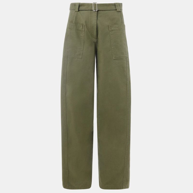Whistles, khaki cargo barrel leg trousers