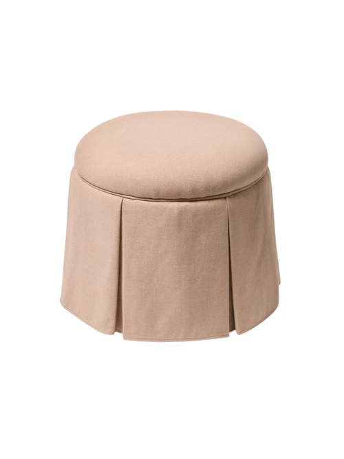 Box Pleat Skirt Storage Ottoman
