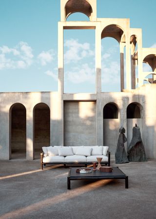 White outdoor sofa by Piero Lissoni for Fendi Casa
