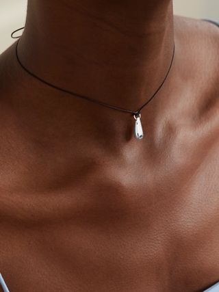 SOPHIE BUHAI, Droplet Silver and Cord Necklace