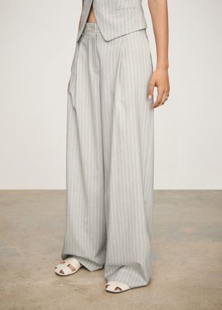 Wideleg Striped Pants