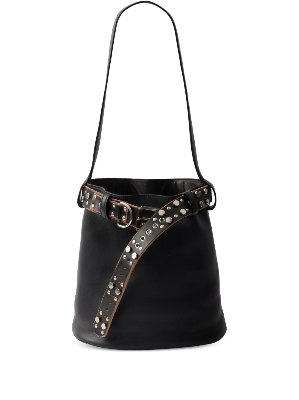 Prada Buckle Leather Bucket Bag | Os